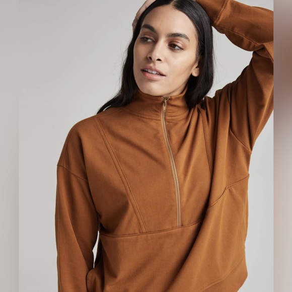 NWOT Womens Richer Poorer Terry Quarter Zip Pullover in Woodgrain size Small - Picture 7 of 12
